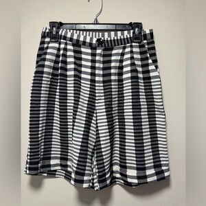 Never Fully Dressed Black & White Plaid High-Waisted Shorts